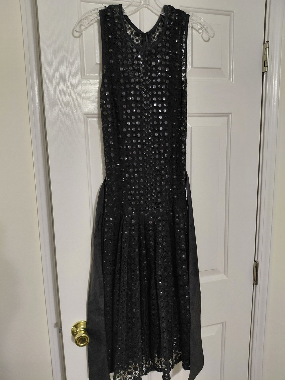 Tracy Reese Black Sequin Midi Dress